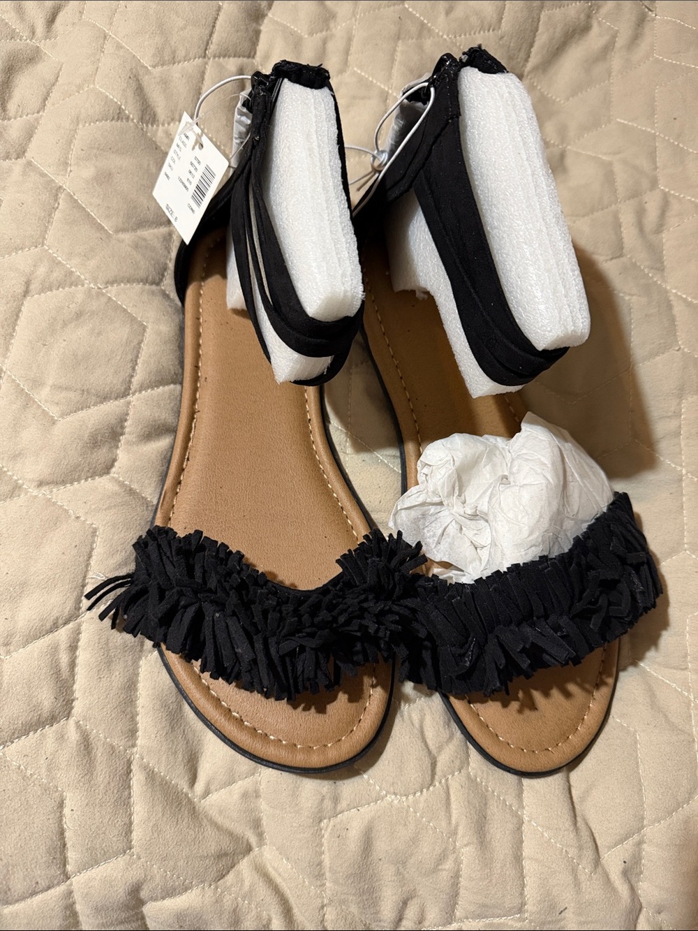Ladies, black sandals, NWT size 8